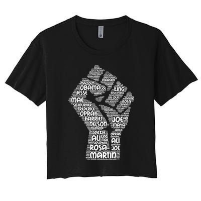 Black History Fist Of Names Tribute  Crop Top