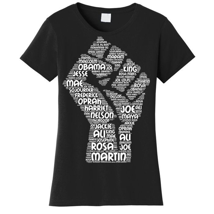 Black History Fist Of Names Tribute  Women's T-Shirt