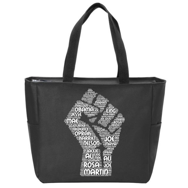 Black History Fist Of Names Tribute  Zip Tote Bag