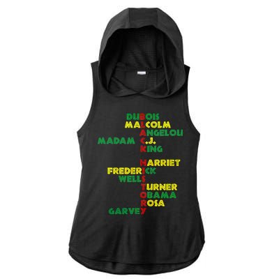 Black History Historic Leaders Proud American Ladies PosiCharge Tri-Blend Wicking Draft Hoodie Tank