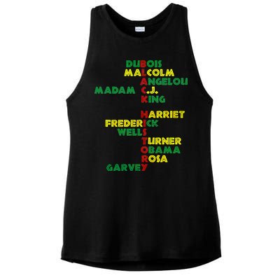 Black History Historic Leaders Proud American Ladies PosiCharge Tri-Blend Wicking Tank