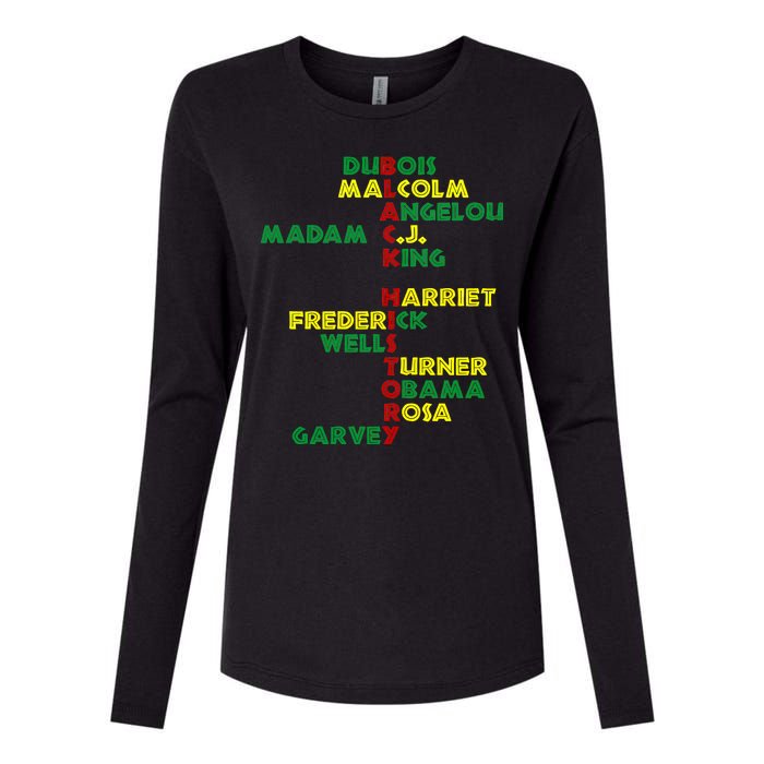 Black History Historic Leaders Proud American Womens Cotton Relaxed Long Sleeve T-Shirt