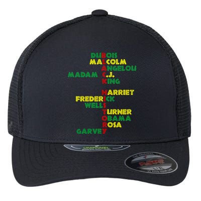 Black History Historic Leaders Proud American Flexfit Unipanel Trucker Cap