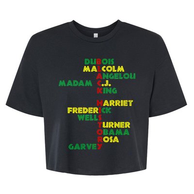 Black History Historic Leaders Proud American Bella+Canvas Jersey Crop Tee