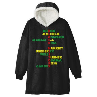 Black History Historic Leaders Proud American Hooded Wearable Blanket