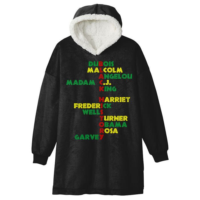 Black History Historic Leaders Proud American Hooded Wearable Blanket