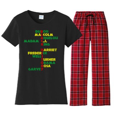 Black History Historic Leaders Proud American Women's Flannel Pajama Set