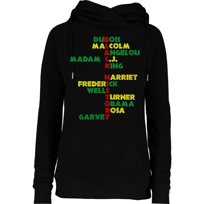 Black History Historic Leaders Proud American Womens Funnel Neck Pullover Hood