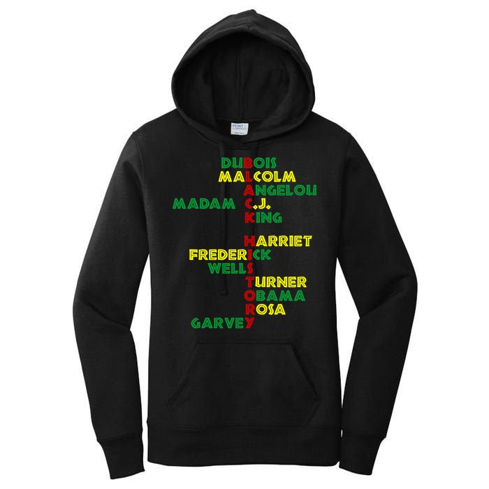 Black History Historic Leaders Proud American Women's Pullover Hoodie