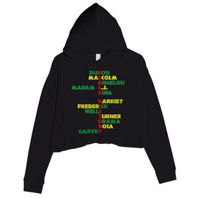 Black History Historic Leaders Proud American Crop Fleece Hoodie