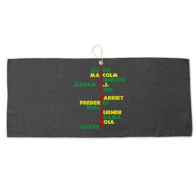 Black History Historic Leaders Proud American Large Microfiber Waffle Golf Towel