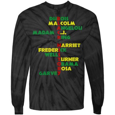 Black History Historic Leaders Proud American Tie-Dye Long Sleeve Shirt