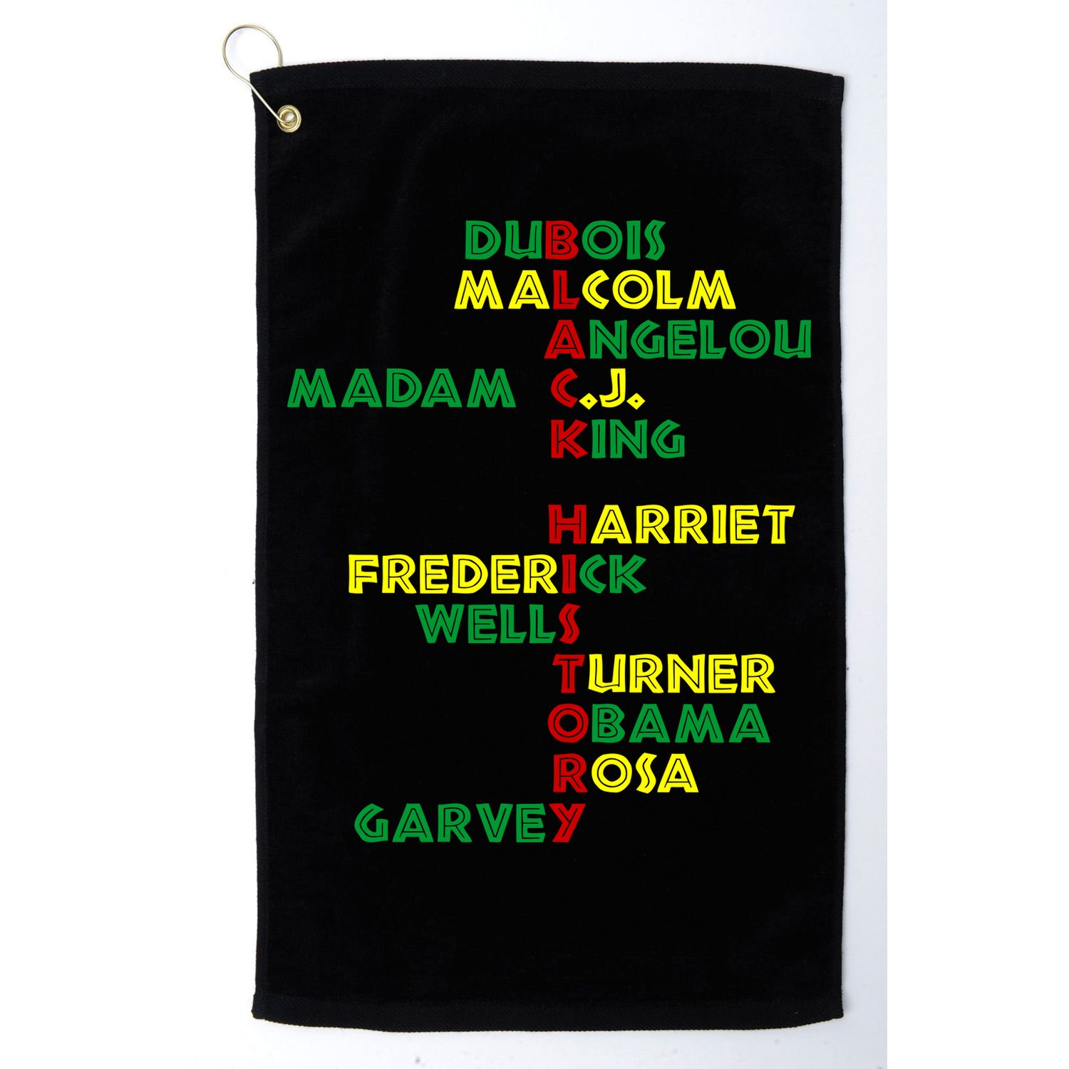Black History Historic Leaders Proud American Golf Towel