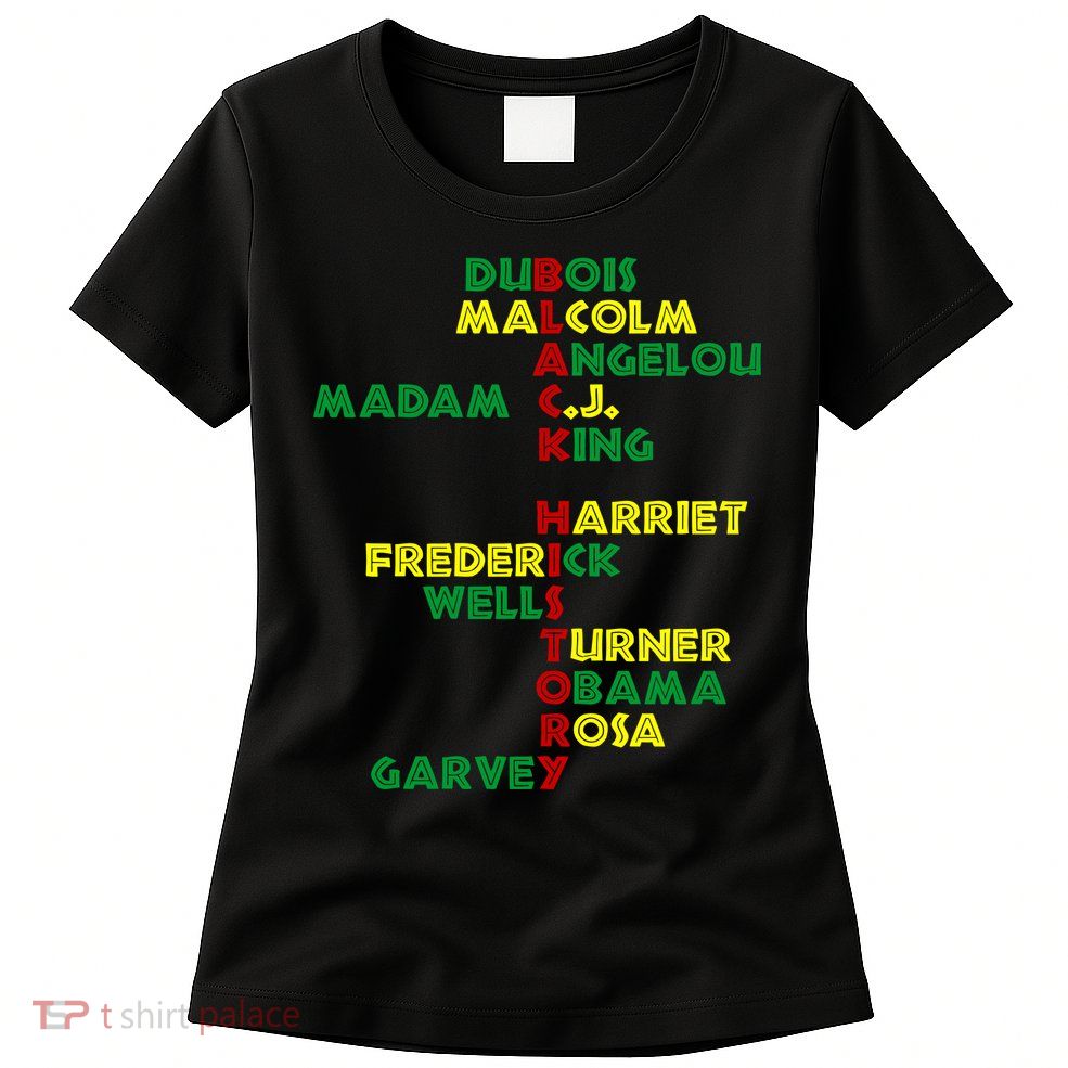 Black History Historic Leaders Proud American Women's T-Shirt
