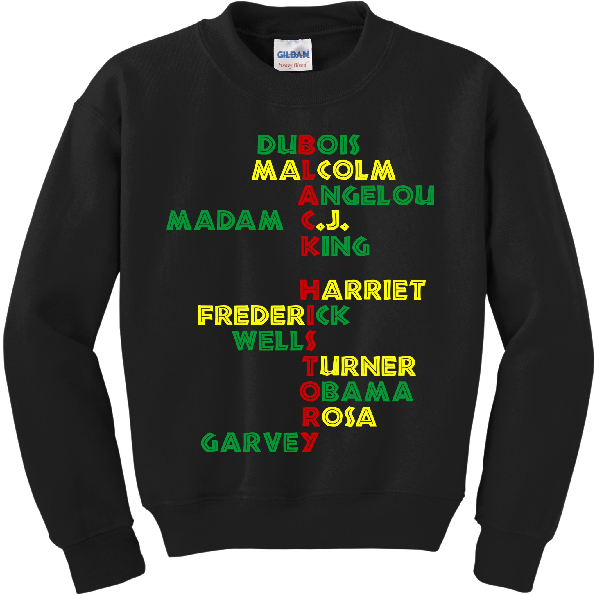 Black History Historic Leaders Proud American Kids Sweatshirt
