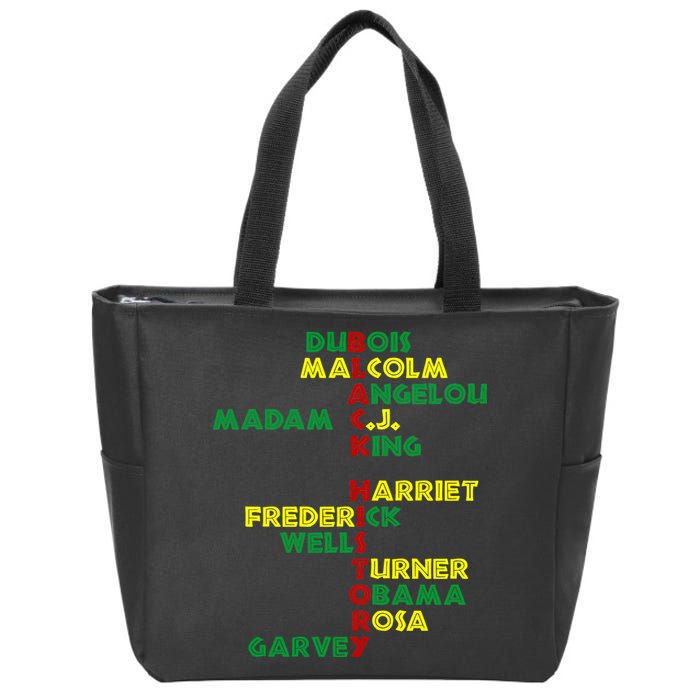 Black History Historic Leaders Proud American Zip Tote Bag