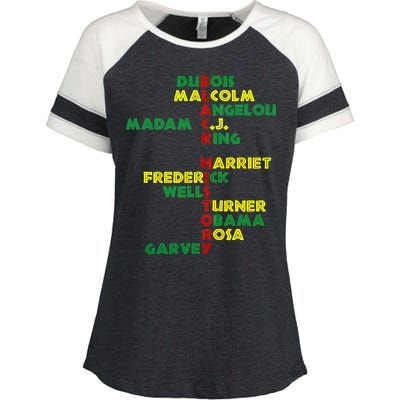 Black History Historic Leaders Proud American Enza Ladies Jersey Colorblock Tee