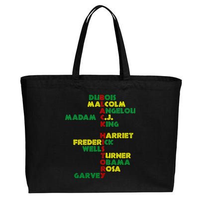 Black History Historic Leaders Proud American Cotton Canvas Jumbo Tote