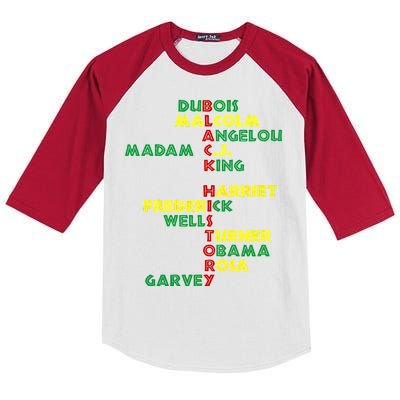 Black History Historic Leaders Proud American Kids Colorblock Raglan Jersey