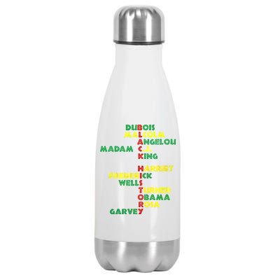 Black History Historic Leaders Proud American Stainless Steel Insulated Water Bottle