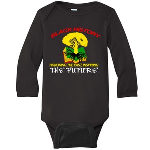 Black History Honoring The Past Inspiring The Future Baby Long Sleeve Bodysuit