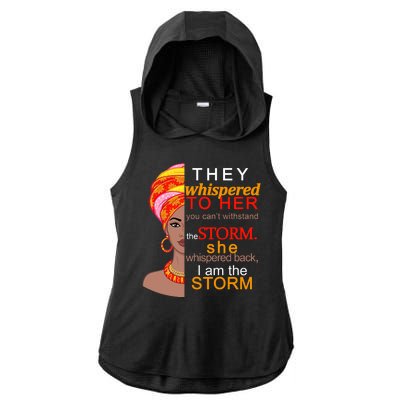 Black History I Am The Storm  Ladies PosiCharge Tri-Blend Wicking Draft Hoodie Tank