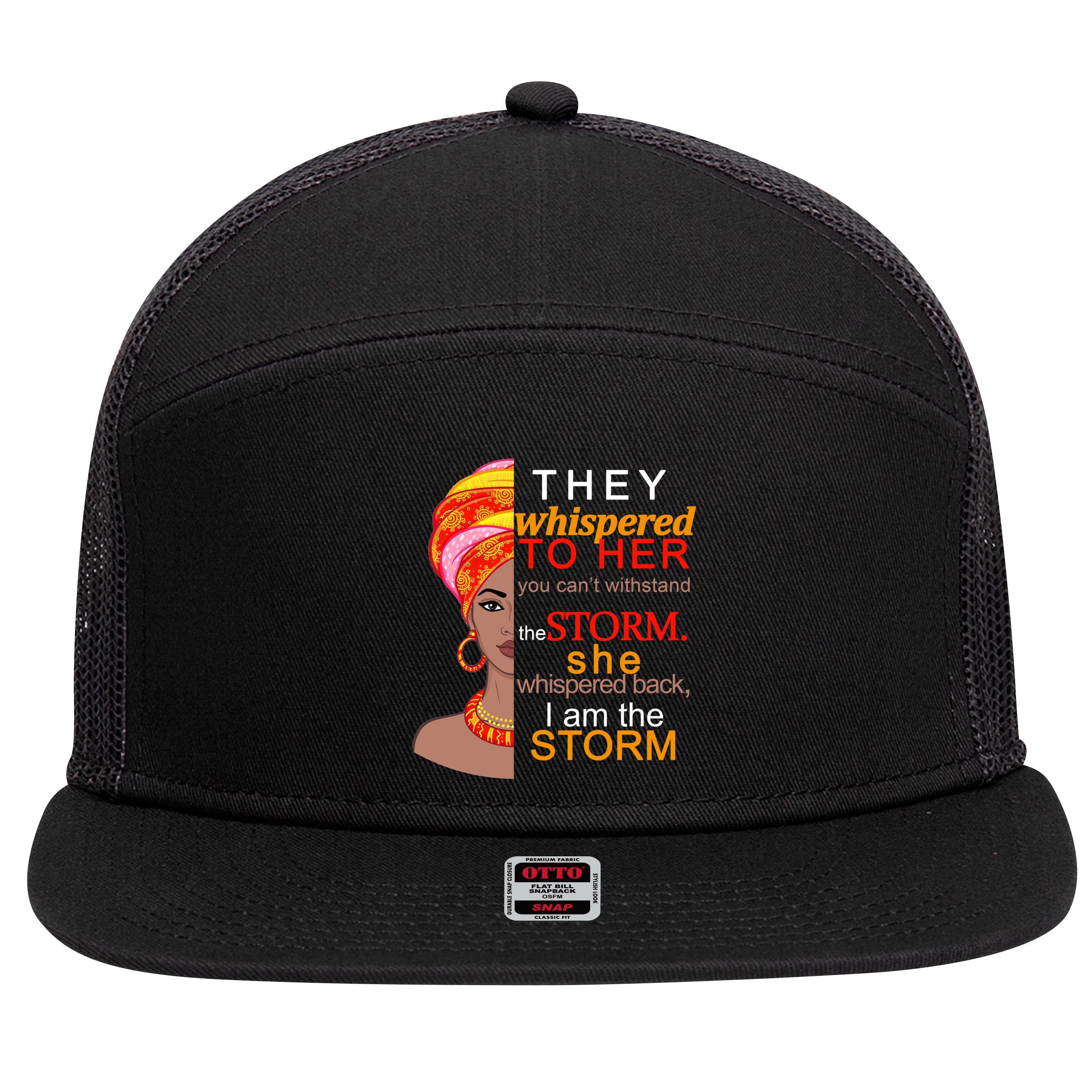 Black History I Am The Storm  7 Panel Mesh Trucker Snapback Hat