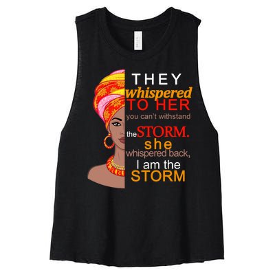 Black History I Am The Storm  Women's Racerback Cropped Tank