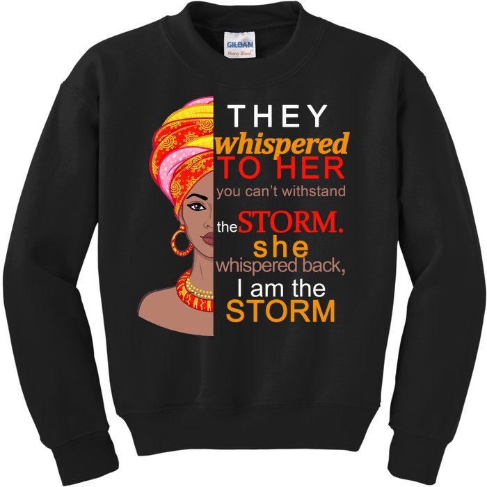 Black History I Am The Storm  Kids Sweatshirt