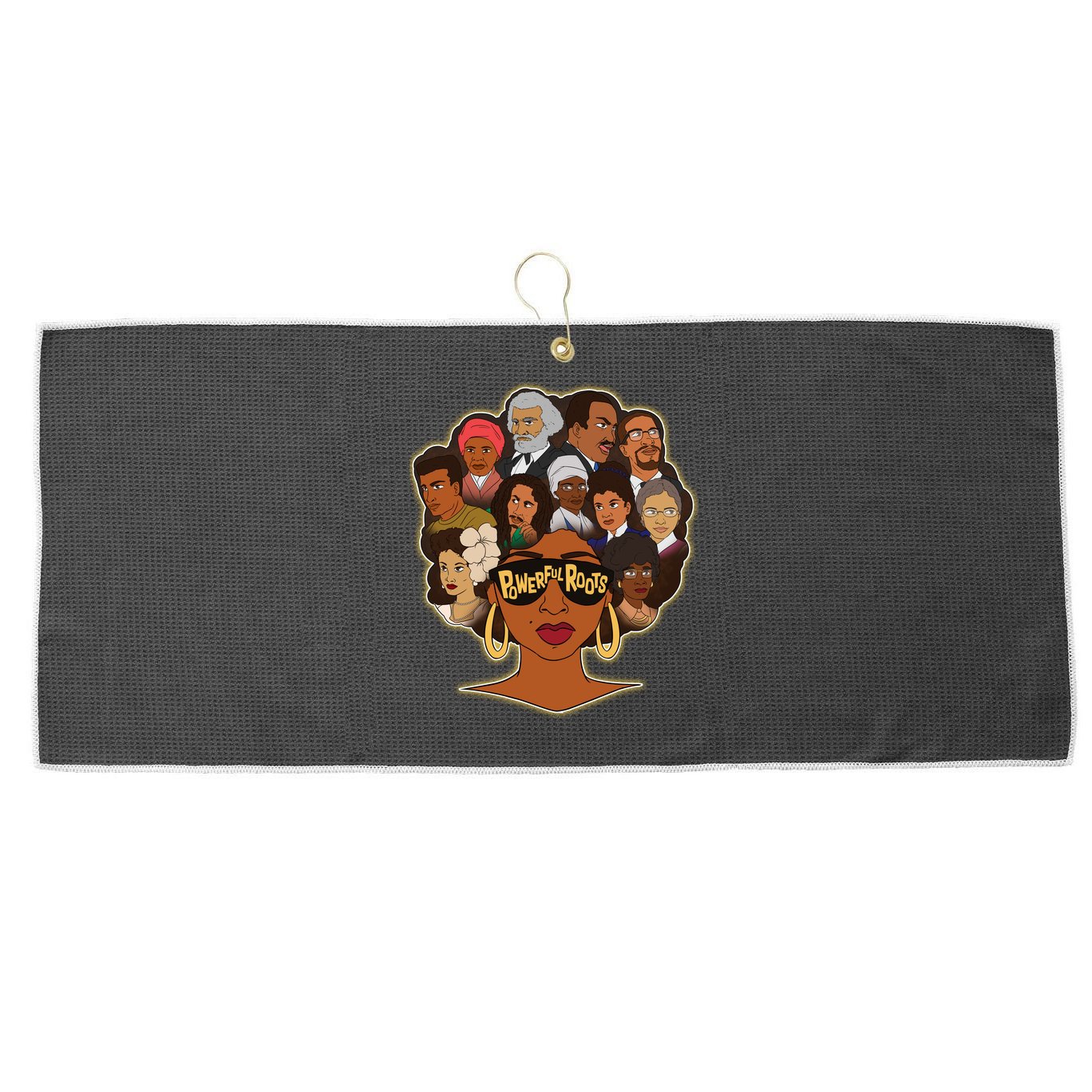 Black History I Love My Powerful Roots Large Microfiber Waffle Golf Towel