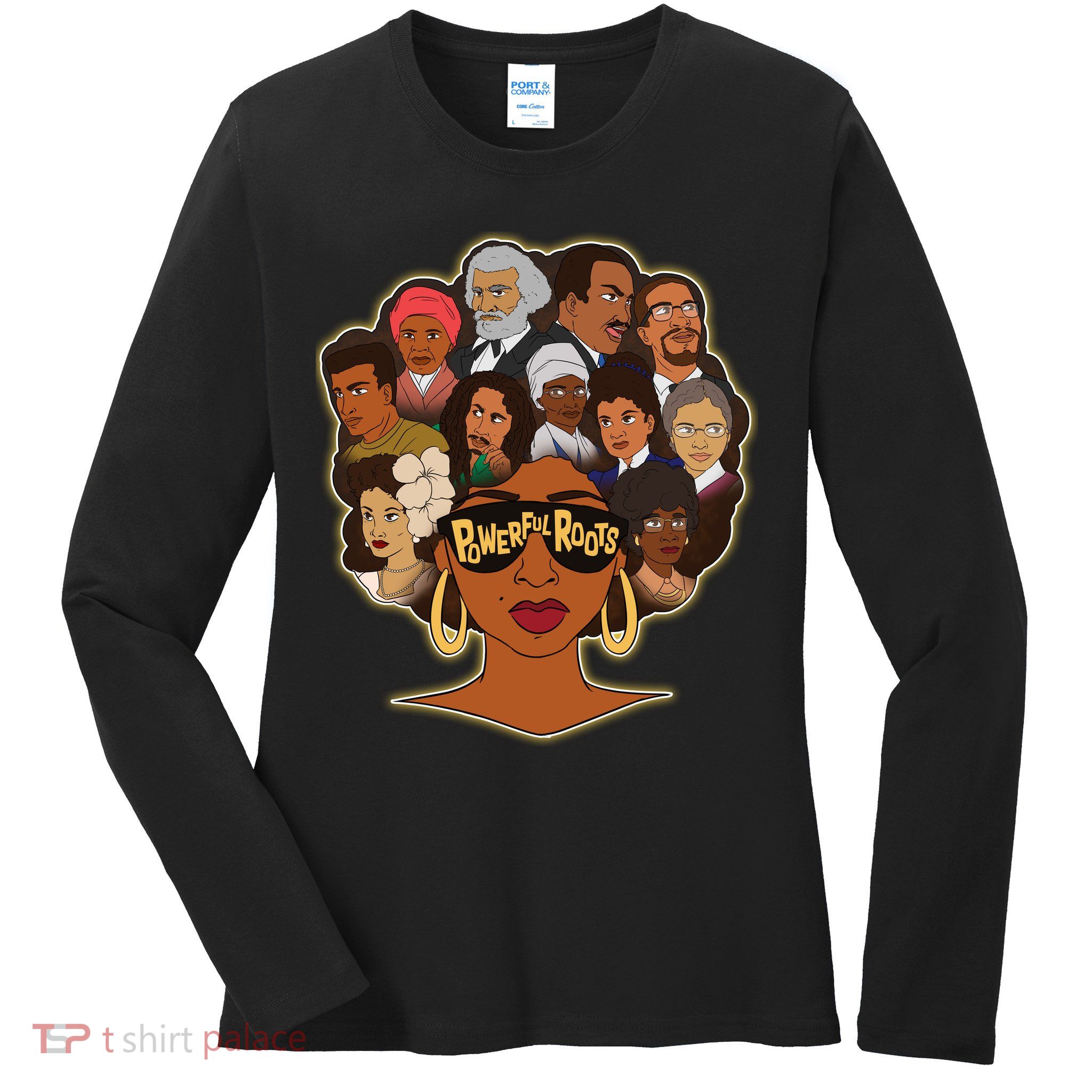 Black History I Love My Powerful Roots Ladies Long Sleeve Shirt