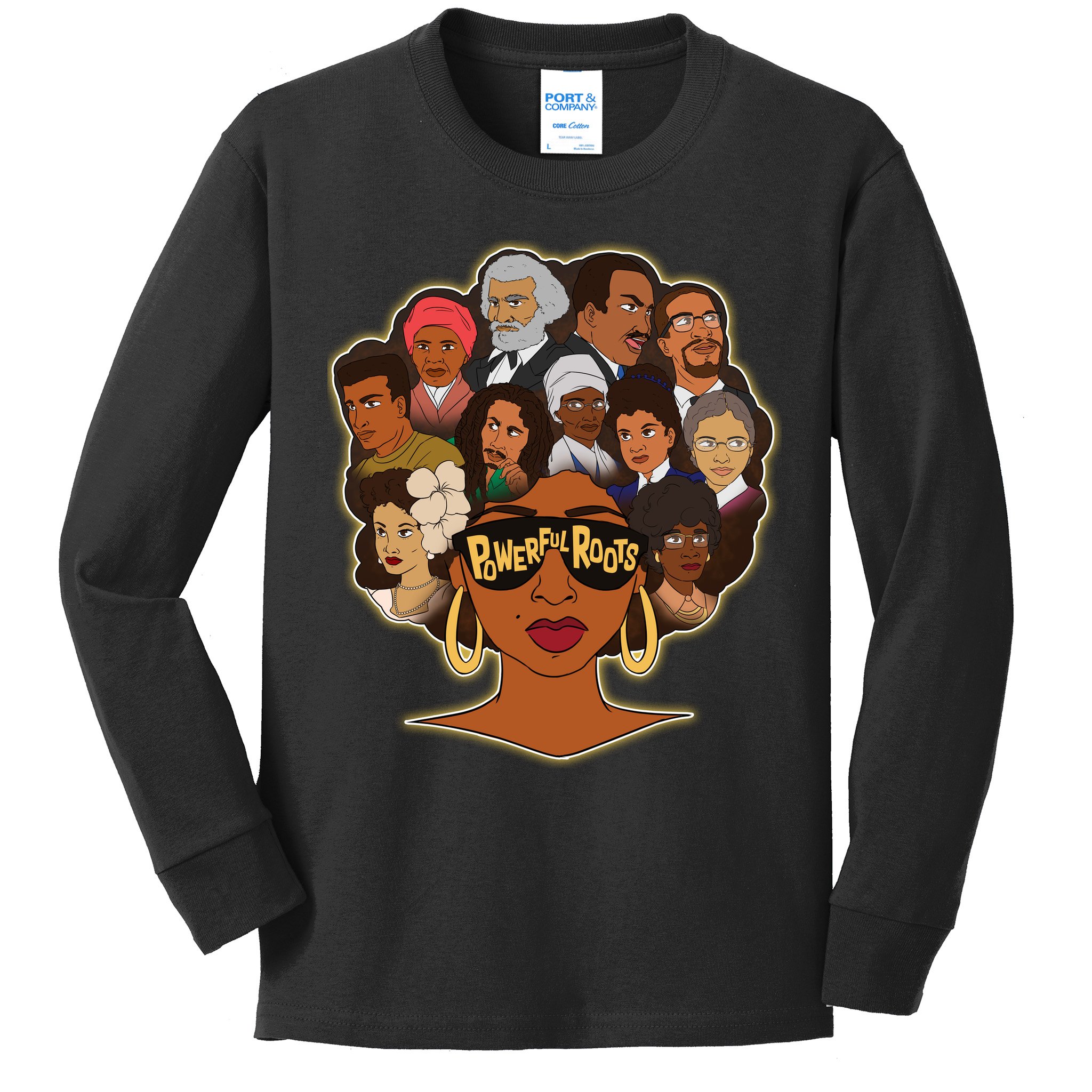 Black History I Love My Powerful Roots Kids Long Sleeve Shirt