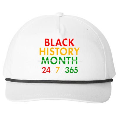 Black History Is 24/7/365 More Than A Month Snapback Five-Panel Rope Hat