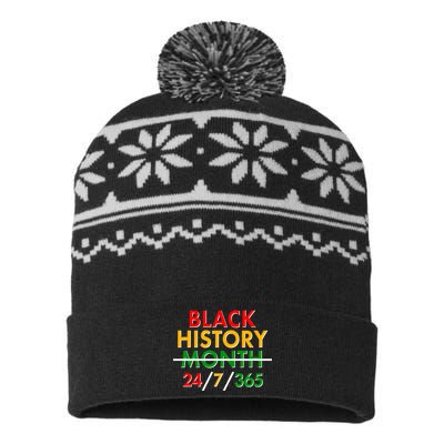 Black History Is 24/7/365 More Than A Month USA-Made Snowflake Beanie