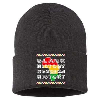 Black History Is American History Sustainable Knit Beanie