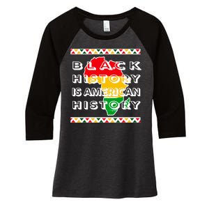 Black History Is American History Women's Tri-Blend 3/4-Sleeve Raglan Shirt