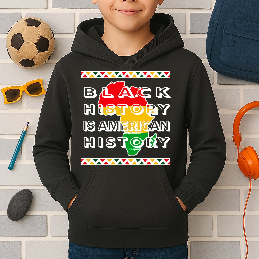 Black History Is American History Kids Hoodie