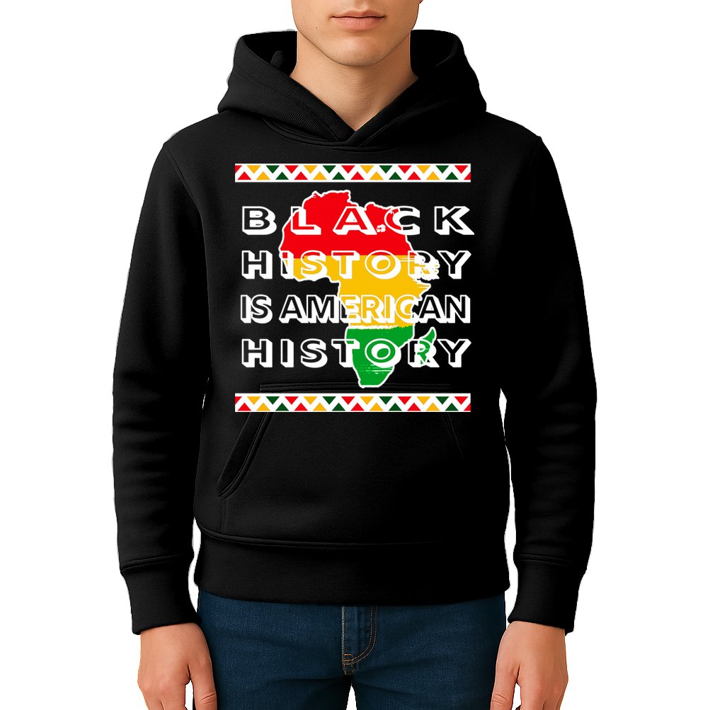 Black History Is American History Kids Hoodie