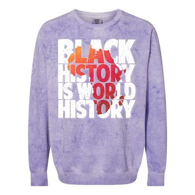 Black History Is World History Colorblast Crewneck Sweatshirt