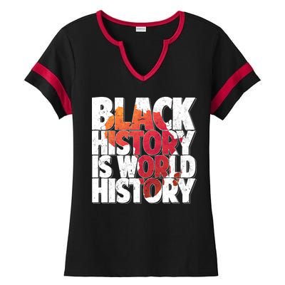 Black History Is World History Ladies Halftime Notch Neck Tee