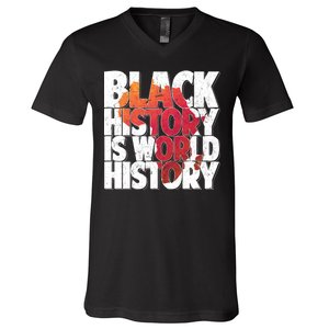 Black History Is World History V-Neck T-Shirt