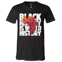 Black History Is World History V-Neck T-Shirt