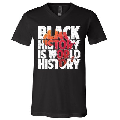 Black History Is World History V-Neck T-Shirt