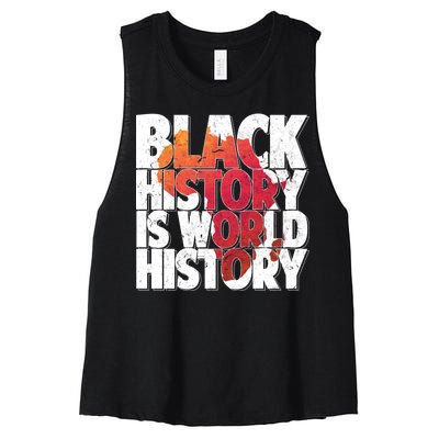 Black History Is World History Women's Racerback Cropped Tank