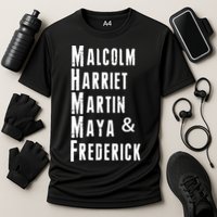 Black History Malcolm Harriet Martin Maya & Frederick  Cooling Performance Crew T-Shirt