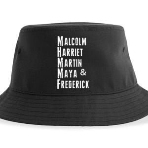 Black History Malcolm Harriet Martin Maya & Frederick  Sustainable Bucket Hat