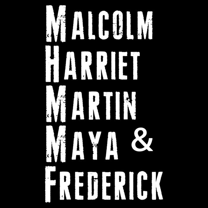 Black History Malcolm Harriet Martin Maya & Frederick  Drawstring Bag