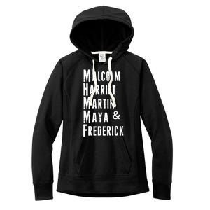 Black History Malcolm Harriet Martin Maya & Frederick  Women's Fleece Hoodie