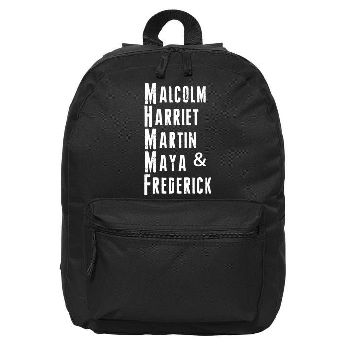 Black History Malcolm Harriet Martin Maya & Frederick  16 in Basic Backpack