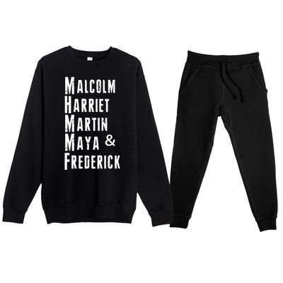 Black History Malcolm Harriet Martin Maya & Frederick  Premium Crewneck Sweatsuit Set